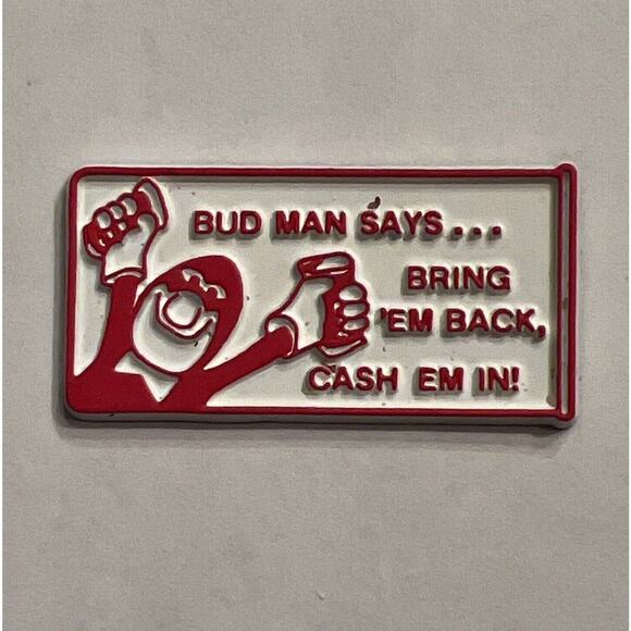 Vintage Lot Of 6 Budweiser Anheuser Busch Magnets Bud Man Recycle #2 - Picture 2 of 4